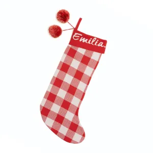 Classic Christmas Santa Stocking - Red Gingham