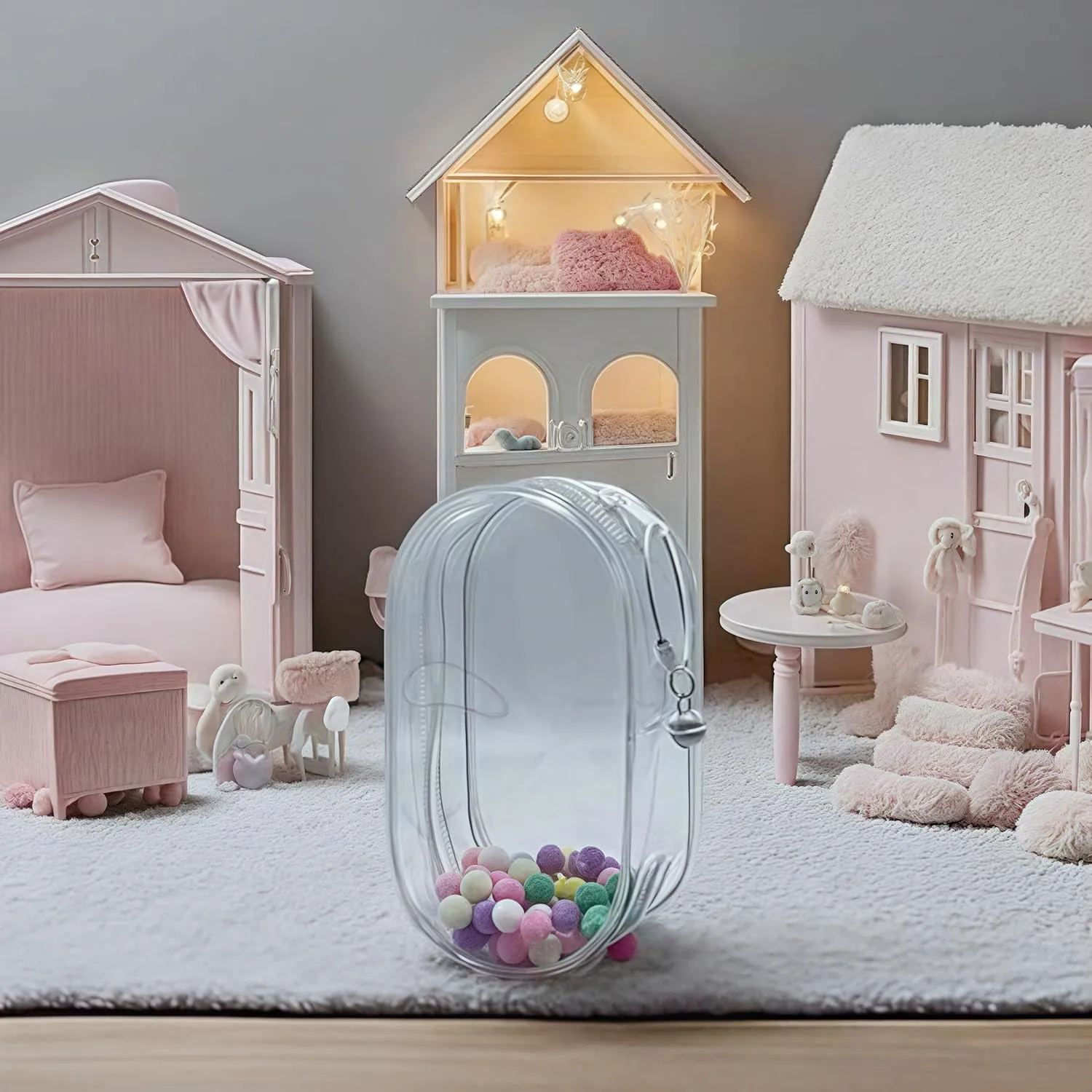 Clear Bags Accessories for Doll,Can Be Installed Inside And Outside The Bag,Can Be Filled With Cute for Doll (Transparent Colour, Large)