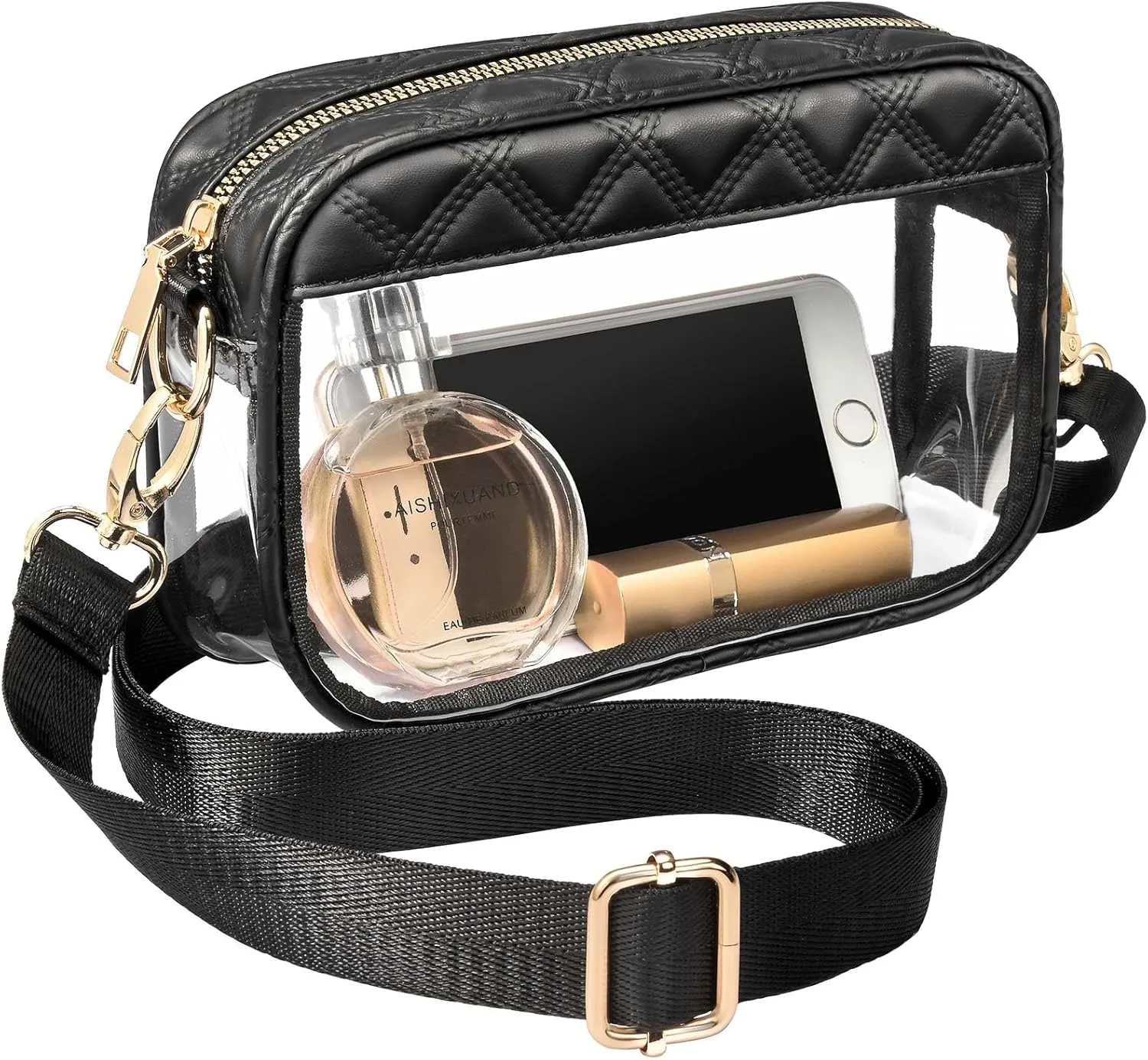 Clear Crossbody Bag Stadium Approved, Clear Purses for Women Stadium Crossbody for Events Concerts Sports Outfits