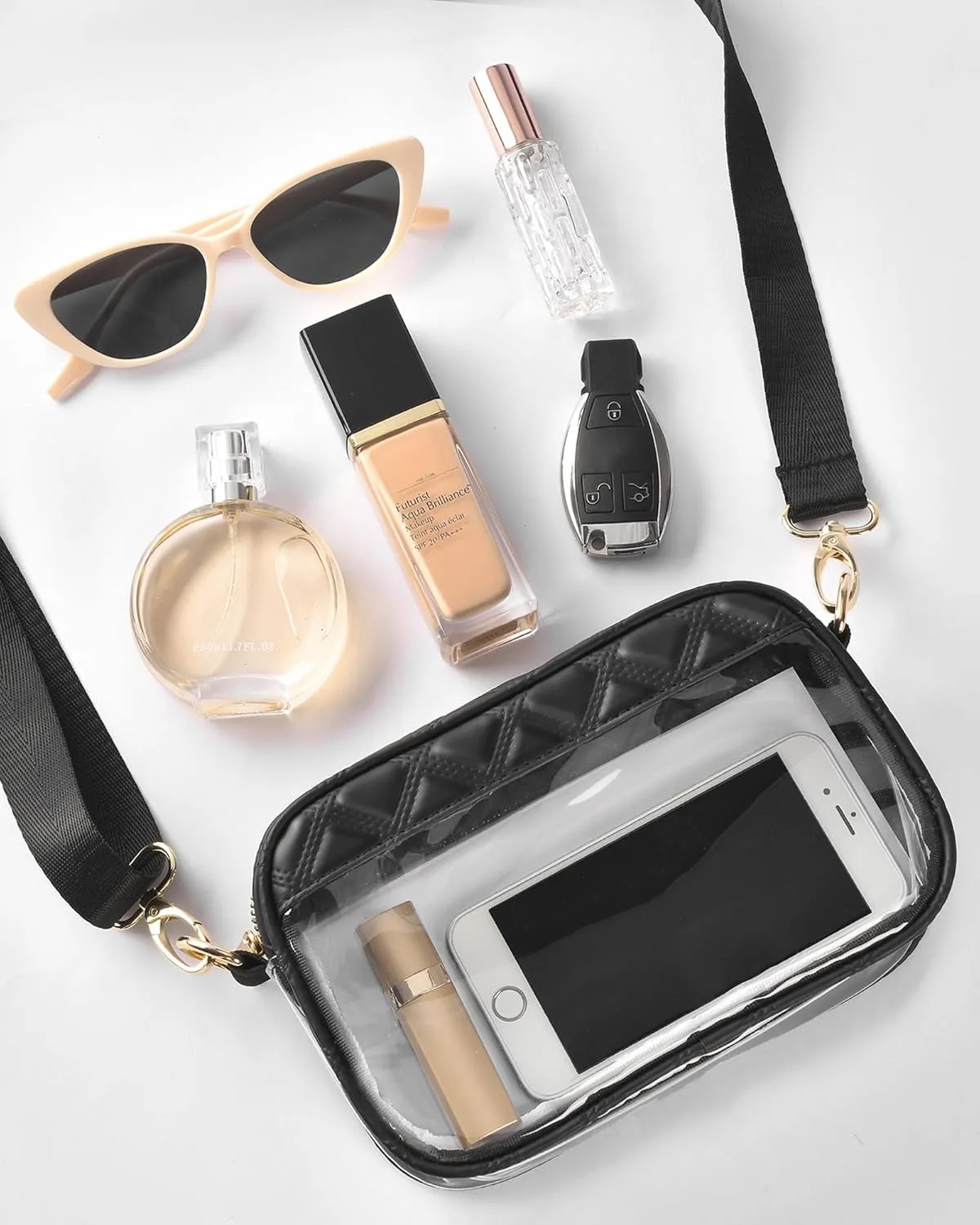 Clear Crossbody Bag Stadium Approved, Clear Purses for Women Stadium Crossbody for Events Concerts Sports Outfits