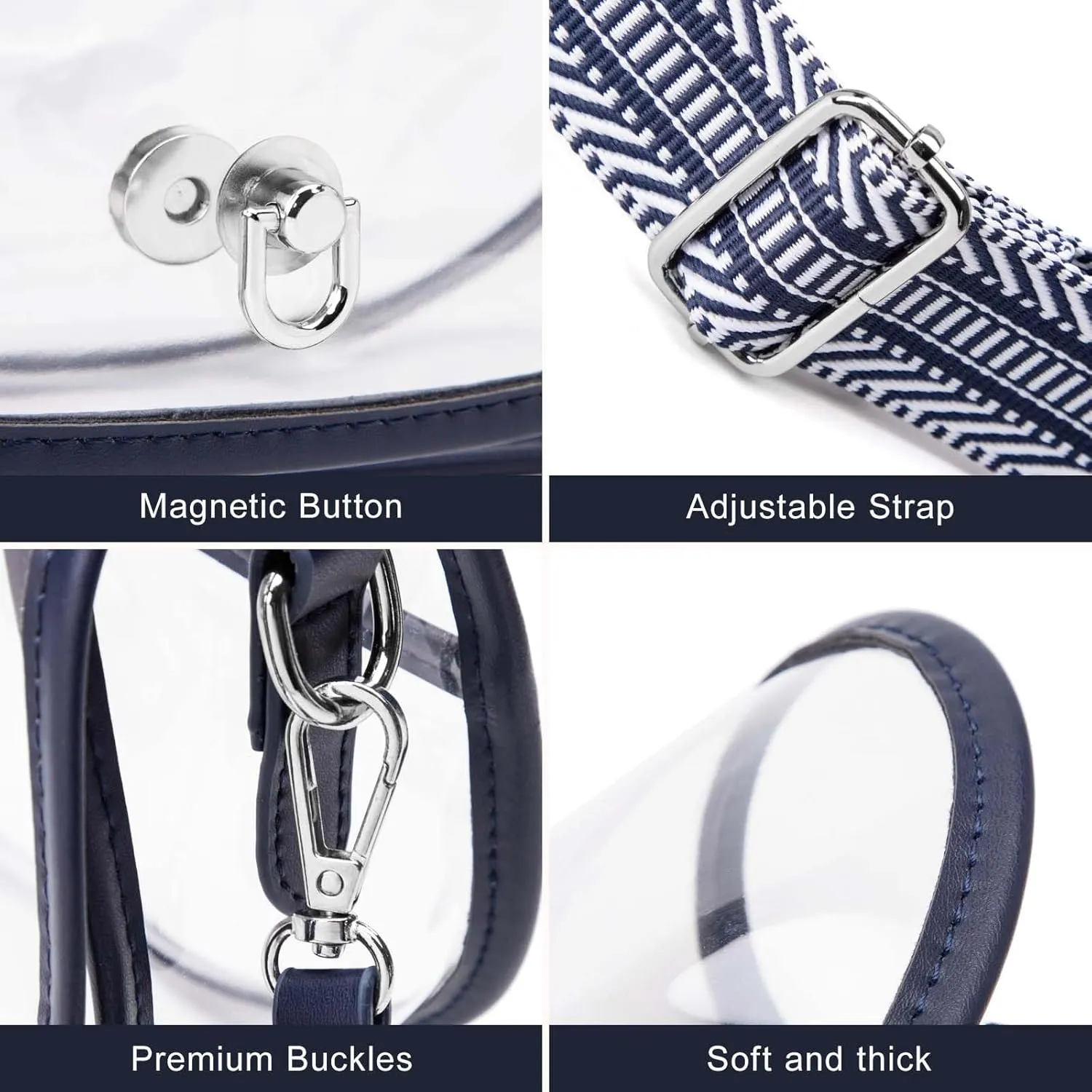 Clear Crossbody Bag Stadium Approved for Women，clear Bags for Stadium Events,clear Purse for Concerts