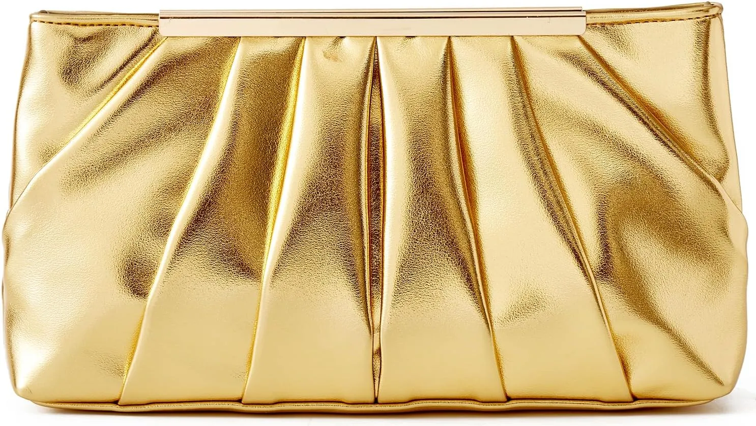 Clutch Purse Dressy Pleated Formal Evening Bag Simple Classy Handbag for Women
