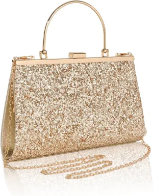 Clutch Purse for Women Small Sequin Purses Gold Evening Bag for Wedding Handbag for Party Clutch Cocktail Bags