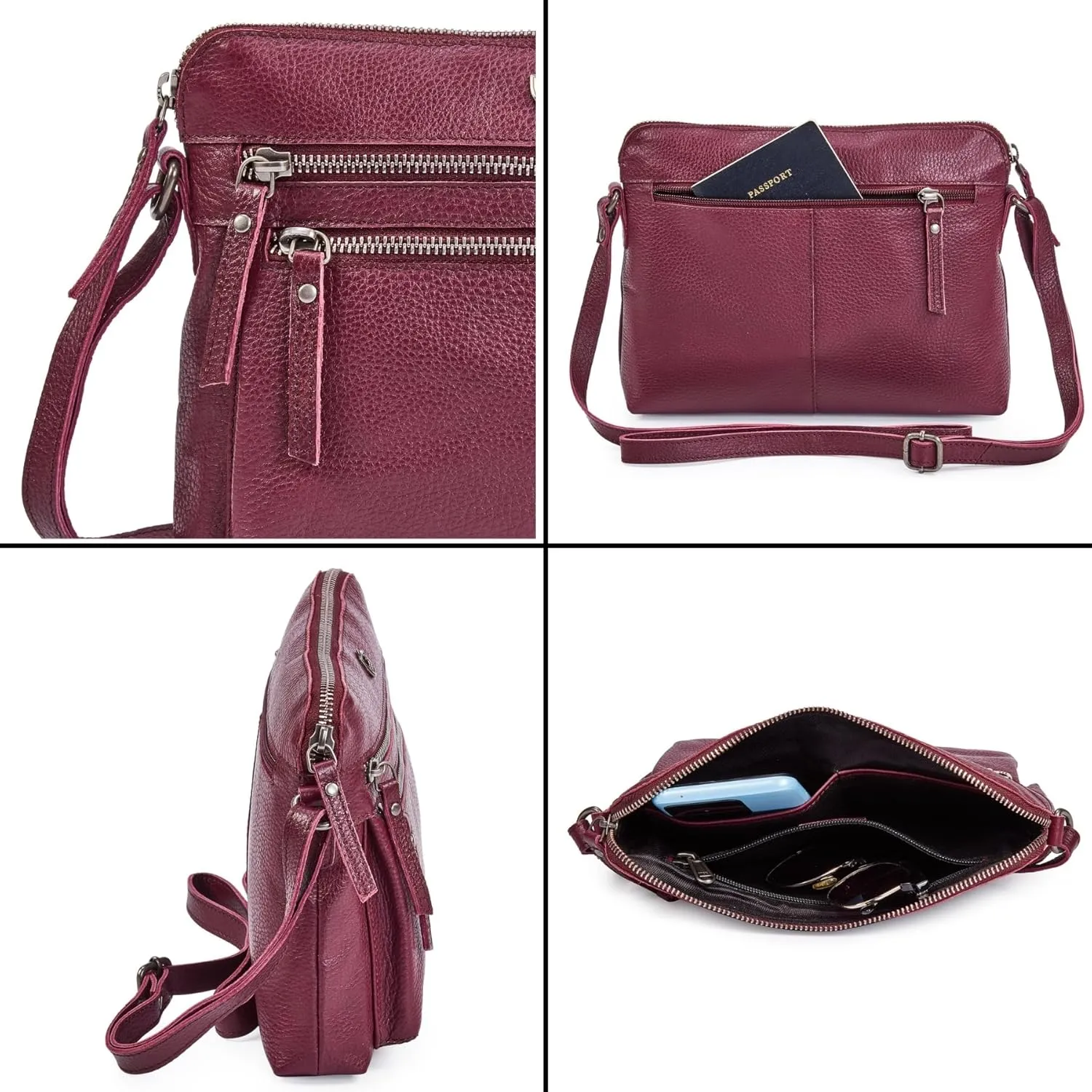 Cochoa Real Leather Soft Crossbody Bags for Women Small Purse Trendy Shoulder Sling Travel Crossover