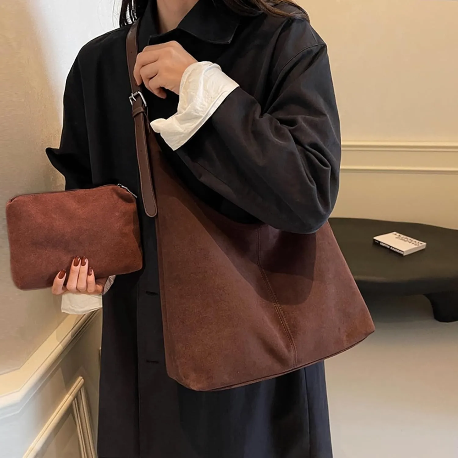 Coffee Suede Hobo and Tote Bags for Women