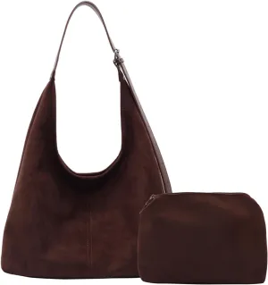 Coffee Suede Hobo and Tote Bags for Women