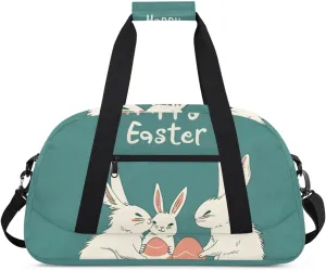 Colorful Bunny Easter Eggs Duffle Bag for, Waterproof Sports Gym Bag, Dance Bag, Lightweight Water Resistant Foldable Gym Bag, Sport Duffel Bag Travel Overnight Weekender Bags