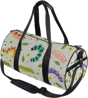 Colorful Caterpillar Cute Duffle Bag for Women Men Sports Gym Fitness Bag Travel Workout Gymnastics Dance