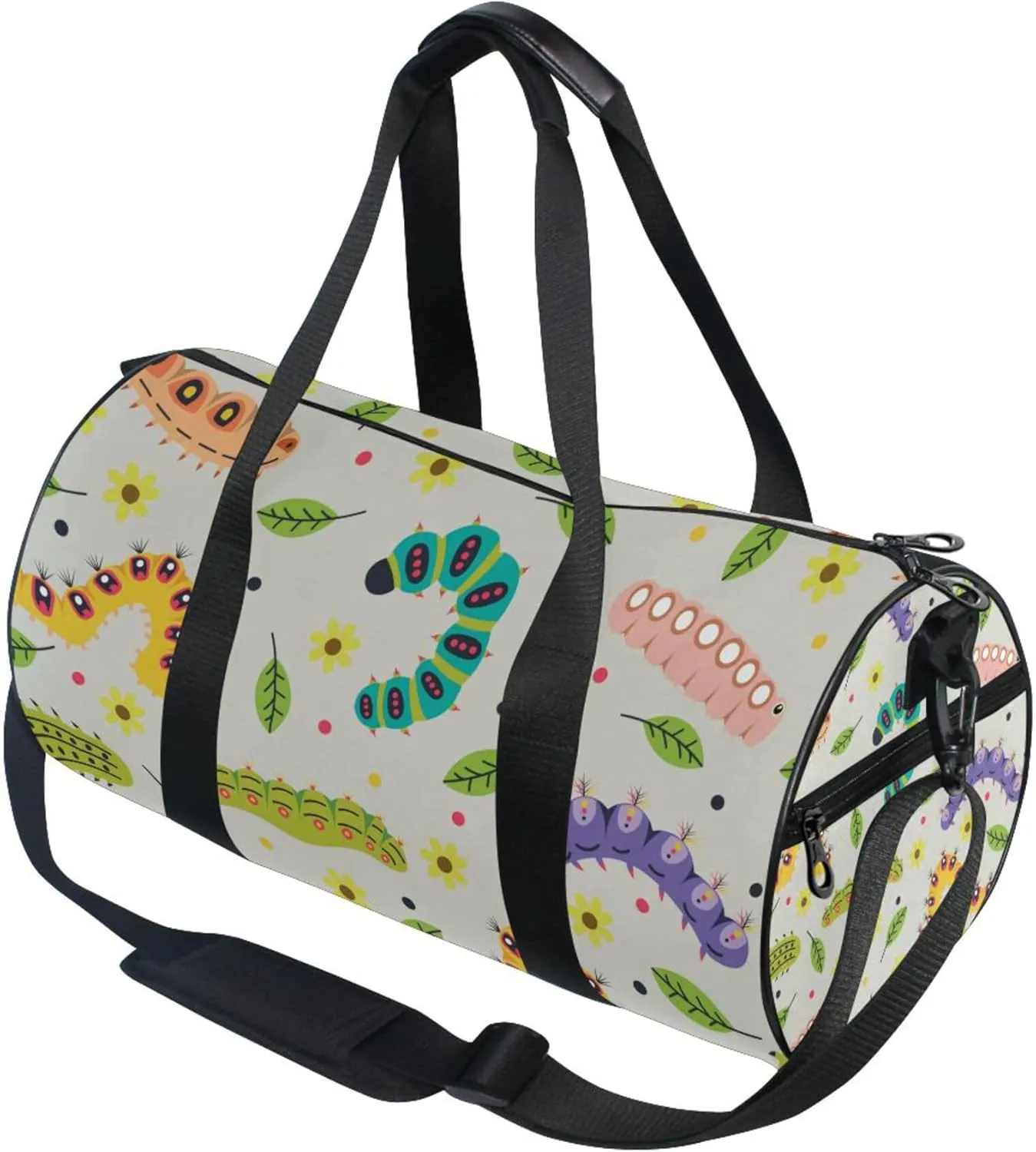 Colorful Caterpillar Cute Duffle Bag for Women Men Sports Gym Fitness Bag Travel Workout Gymnastics Dance