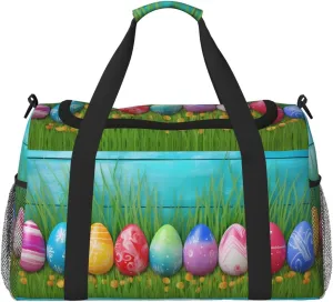 Colorful Easter Egg Travel Weekender Overnight Bags Foldable Hand Travel Bag Sport Gym Duffel Bag For Men Women