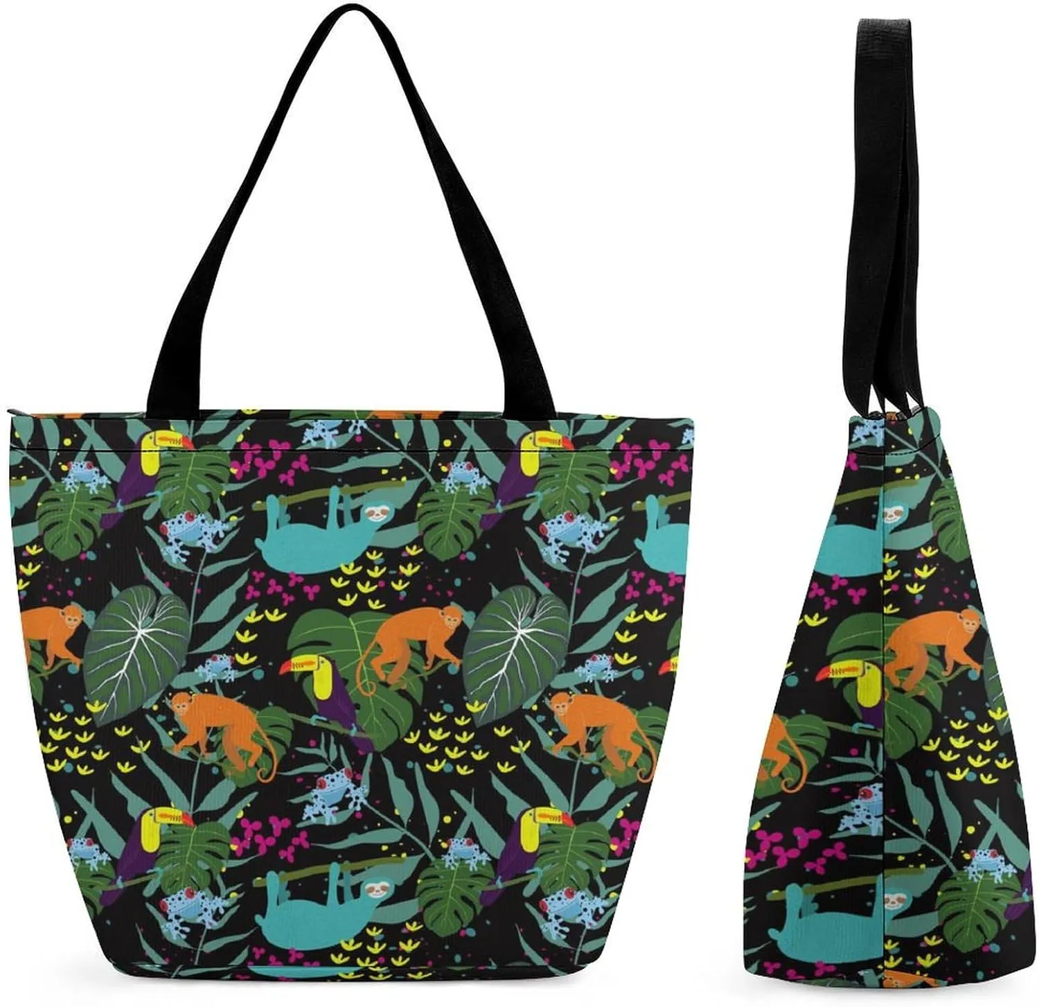 Colorful Frogs Print Tote Bags Handbags for Women Fashion Shoulder Bags Shoulder Handbag.