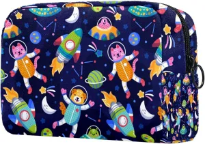 Colorful Galaxy Small Makeup Bag for Purse, Portable Cosmetic Bag Zipper Makeup Pouch for Women, Stationery, Toiletries, Travel Accessories