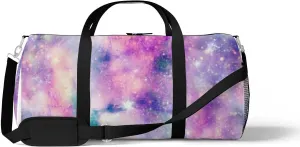 Colorful Galaxy Sports Duffel Bag Travel Gym Tote Bags Lightweight Durable Shoulder Strap Waterproof Polyester Outside Mesh Pocket Overnight Trip Duffel Bag for Women Men