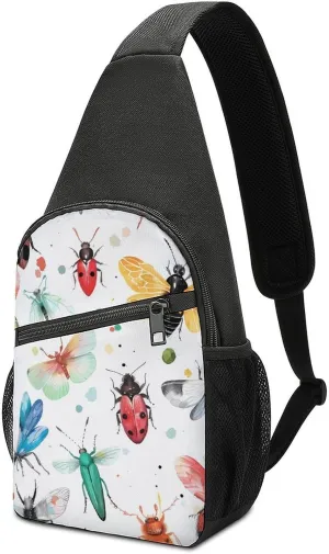 Colorful Insects Crossbody Bags for Women Men Sling Bag Casual Chest Bag Daypack for Travel Sport Hiking