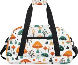 Colorful Mushrooms Boys Girls Gym Bag Dance Perform Training Duffel Bags Weekender Carry-On Tote Luggage Bag Ideal for School Practice or Overnight Trips