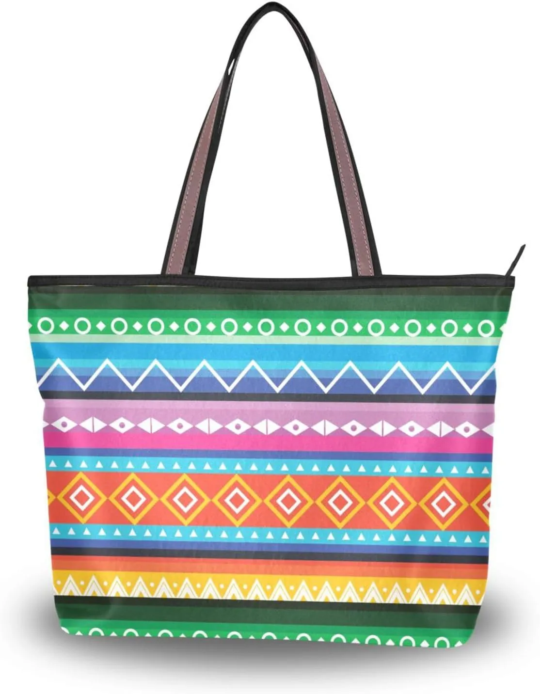 Colorful Peruvian Pattern Fashion Shoulder Bags Tote Bags Handbags For Women, L