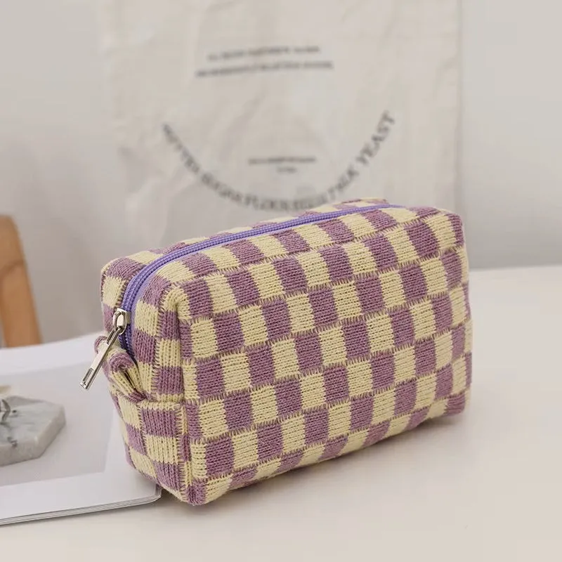 Colorful Plaid Makeup Bags