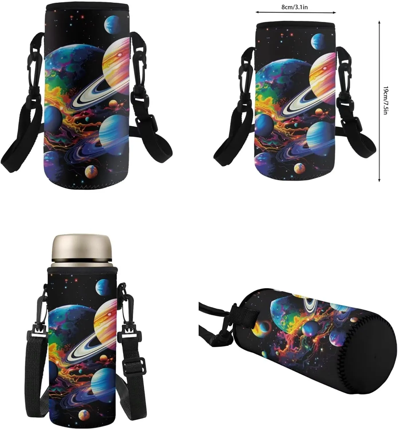 Colorful Planets Kids Bookbag and Lunch Box Set 4 Pieces School Backpack for Boys 4-6 Portable Boys School Bags 5th Grade Backpack Boys Travel Rucksack