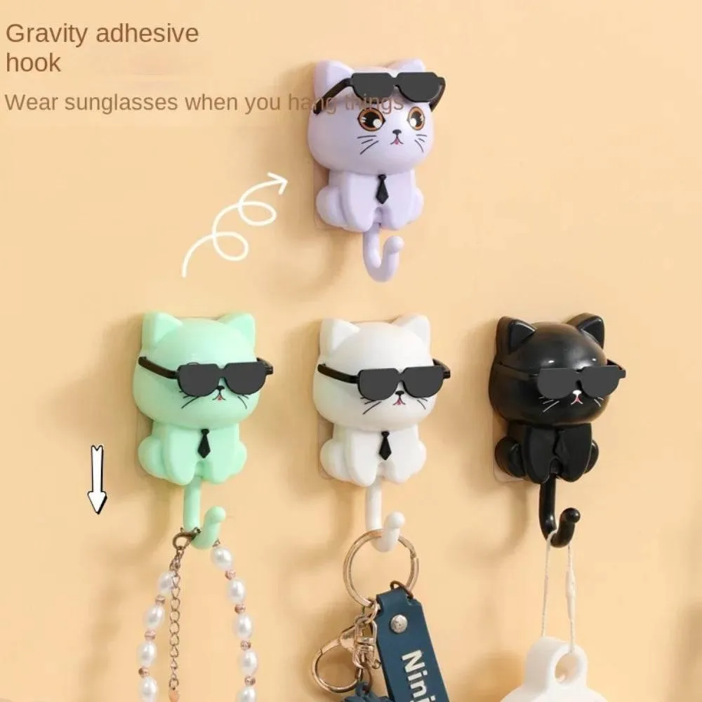 Cool Cat Sunglasses Wall Hooks - Fun Cat Entryway Decor