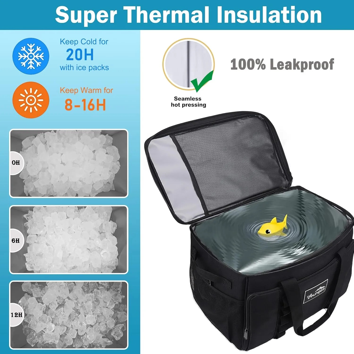 Cooler Bag 48-Can Insulated Leakproof Soft Cooler Large Collapsible Portable Travel Cooler Bags 32L for Picnic, Waterproof Soft Ice Chest for Camping, Beach, Fishing, Outdoor - 32 Quart