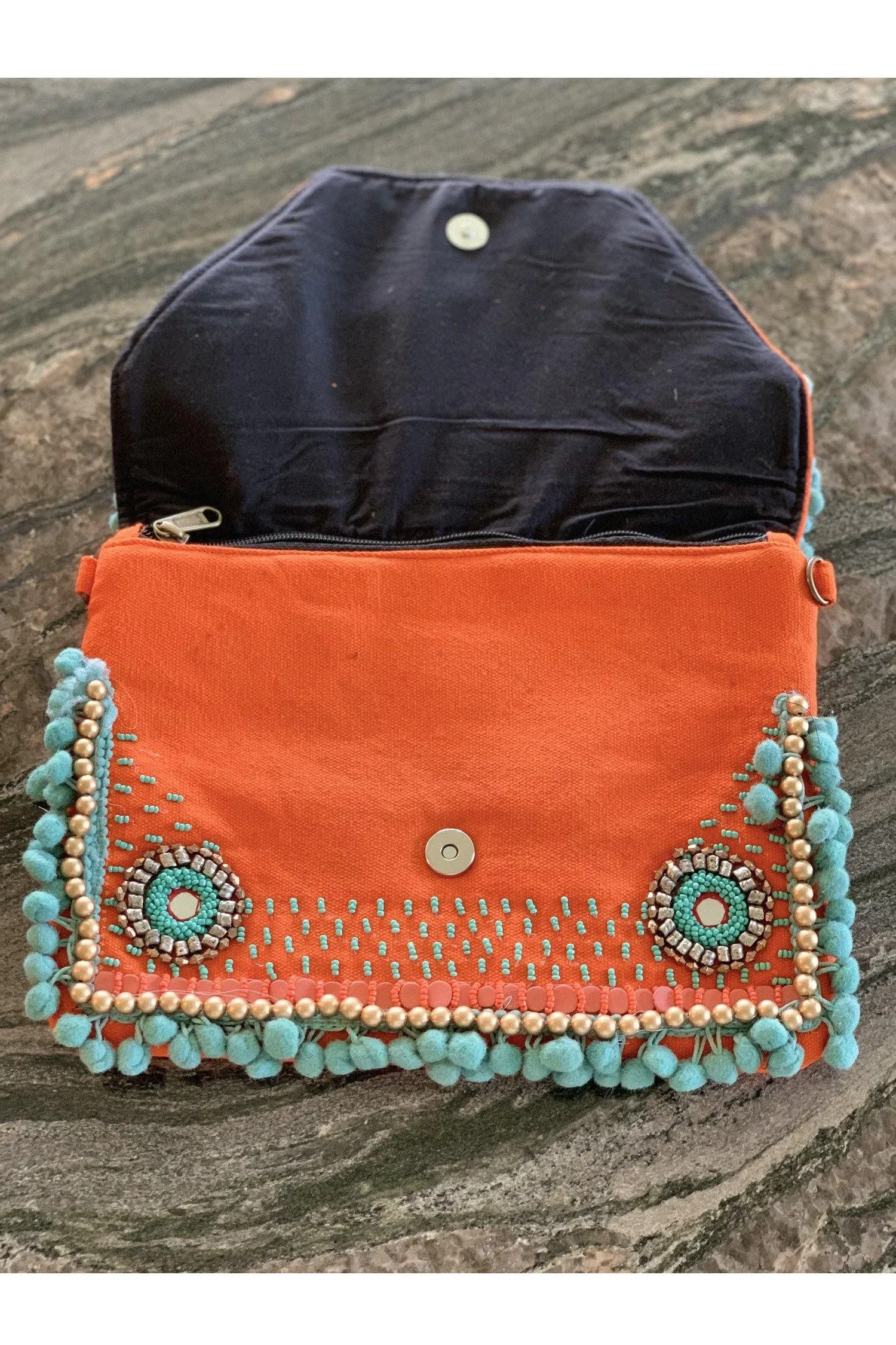 Coral and Teal Sunset Handbag
