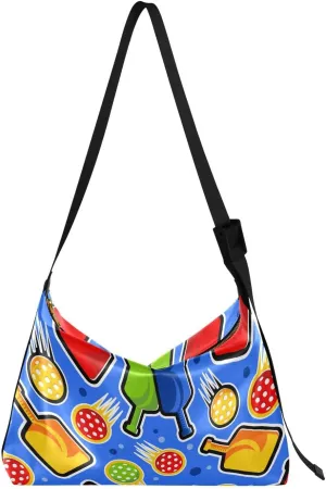 Crossbody Bag for Women Men Trendy Colorful Energetic Pickleball Leather Casual Hobo Shoulder Bags Purses with Adjustable Strap Fashion Large Sling Handbag