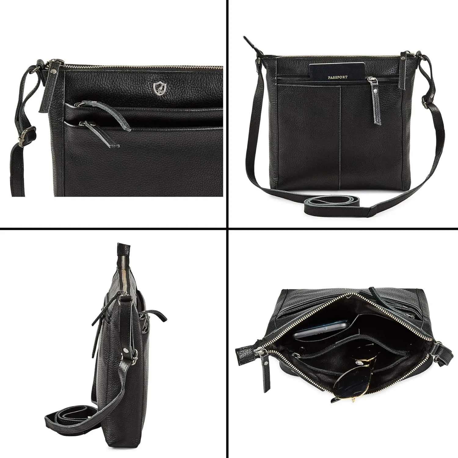 Crossbody Bag for Women Trendy Real Leather Purse Small Soft Pebbled Handbags Crossover Shoulder Pocketbook