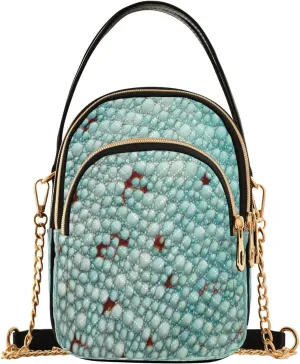 Crossbody Bags for Women Colorful Reptile Skin Quilted Chain Crossbody Purses Trendy Cross Body Phone Purse Handbag