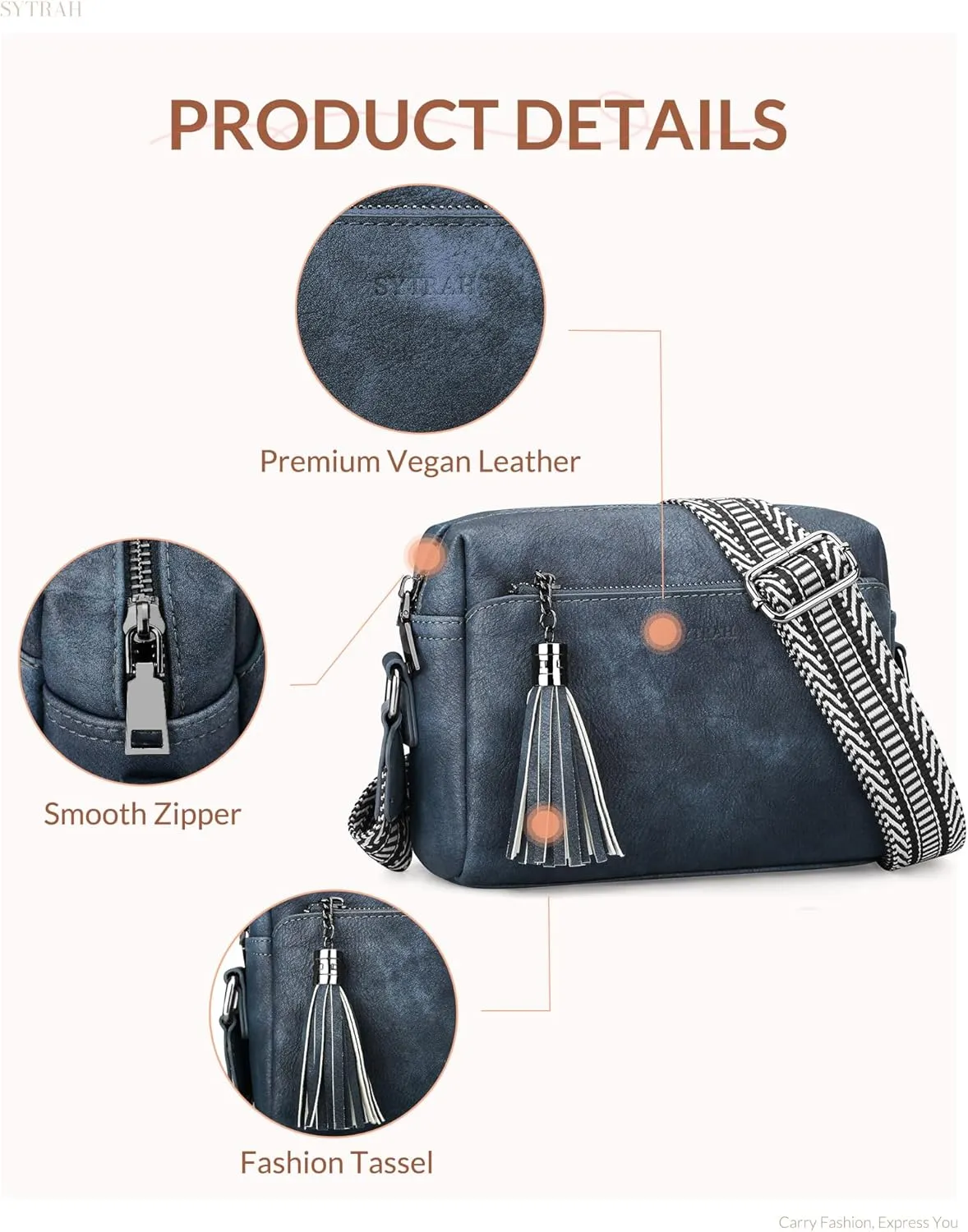 Crossbody Bags for Women, Crossbody Purse Soft Leather Purses for Women Shoulder Handbags with Tassel
