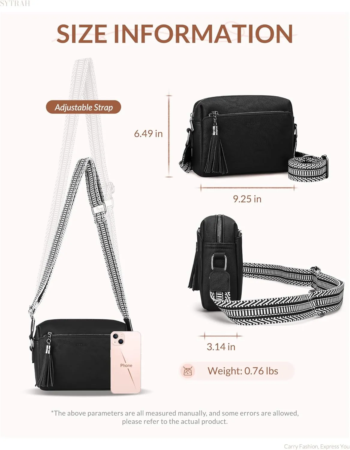 Crossbody Bags for Women, Crossbody Purse Soft Leather Purses for Women Shoulder Handbags with Tassel