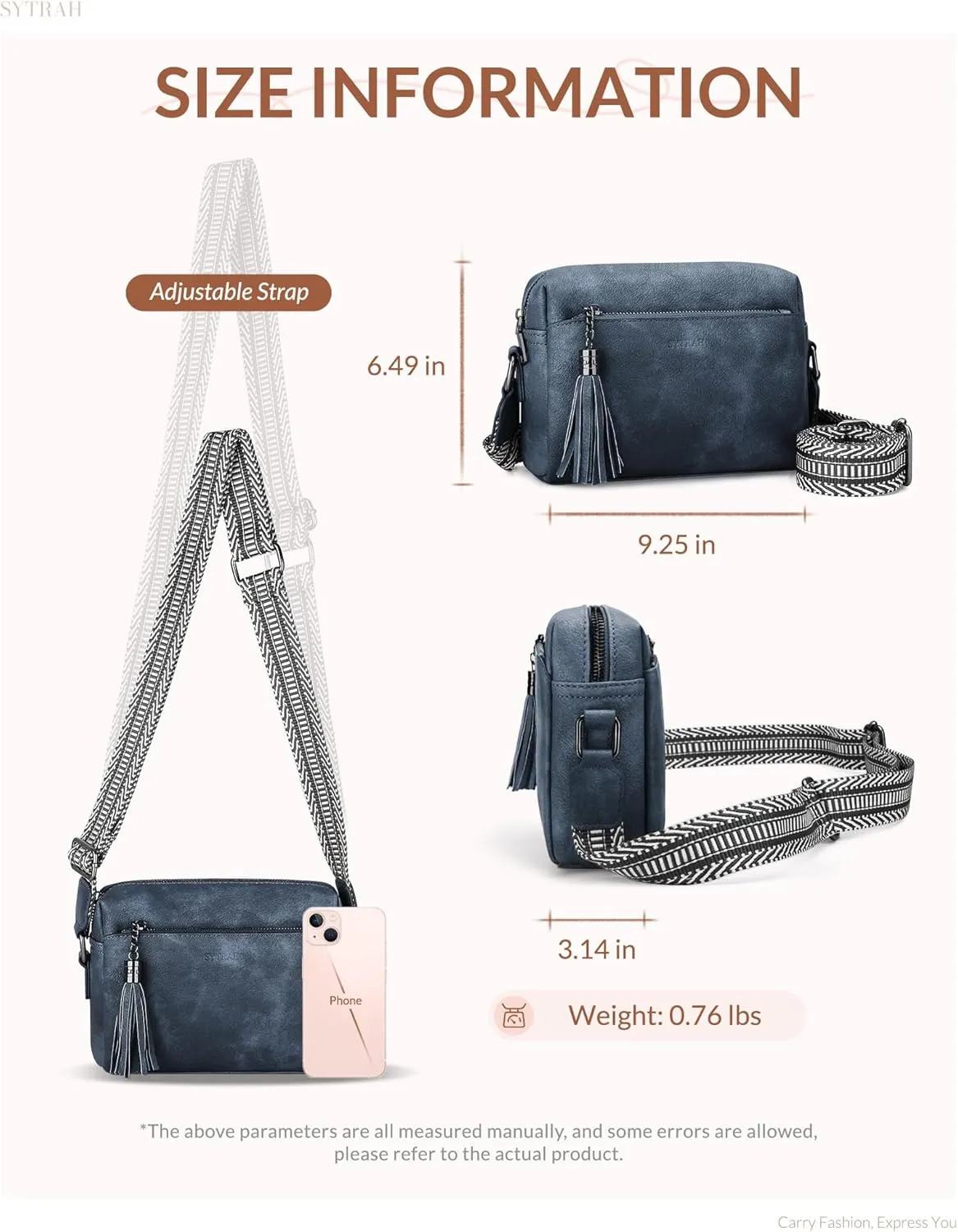 Crossbody Bags for Women, Crossbody Purse Soft Leather Purses for Women Shoulder Handbags with Tassel