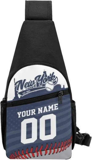 Custom Sling Bag,Personalized Baseball Crossbody Bags Chest Bag with Name & Number for Men Women,Custom Baseball Sport Crossbody Bags for Travel Baseball Fans Gifts