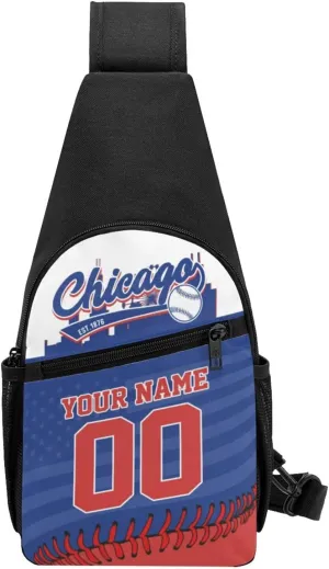 Custom Sling Bag,Personalized Baseball Crossbody Bags Chest Bag with Name & Number for Men Women,Custom Baseball Sport Crossbody Bags for Travel Baseball Fans Gifts