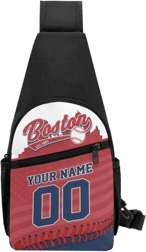 Custom Sling Bag,Personalized Baseball Crossbody Bags Chest Bag with Name & Number for Men Women,Custom Baseball Sport Crossbody Bags for Travel Baseball Fans Gifts