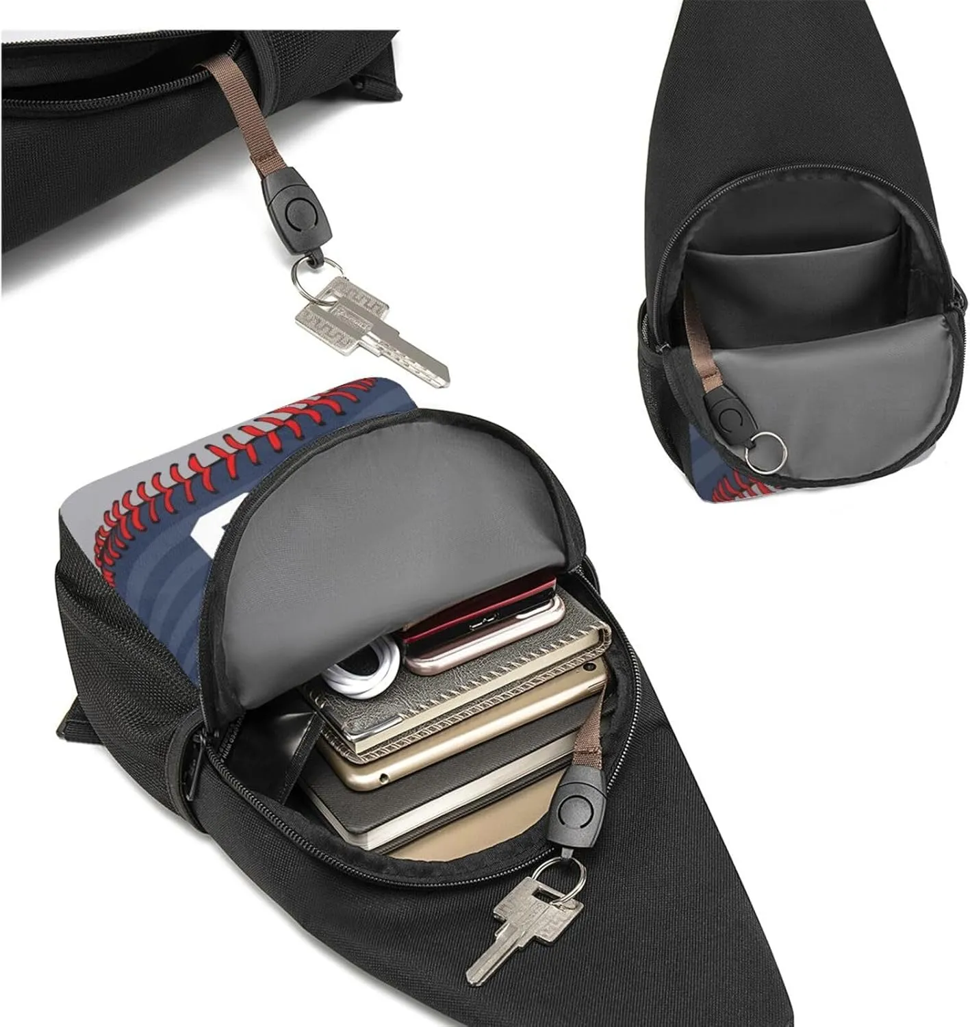 Custom Sling Bag,Personalized Baseball Crossbody Bags Chest Bag with Name & Number for Men Women,Custom Baseball Sport Crossbody Bags for Travel Baseball Fans Gifts