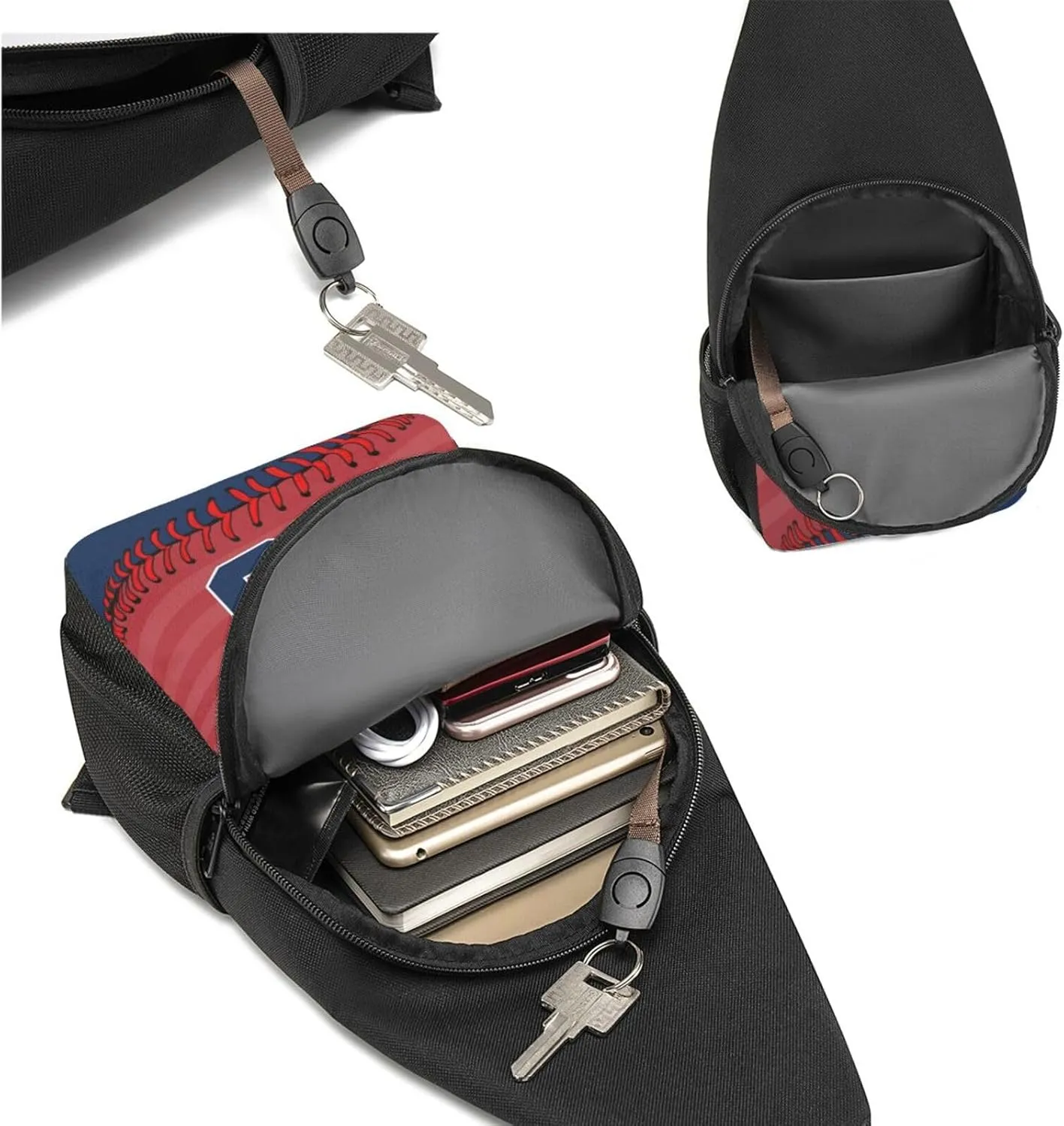 Custom Sling Bag,Personalized Baseball Crossbody Bags Chest Bag with Name & Number for Men Women,Custom Baseball Sport Crossbody Bags for Travel Baseball Fans Gifts