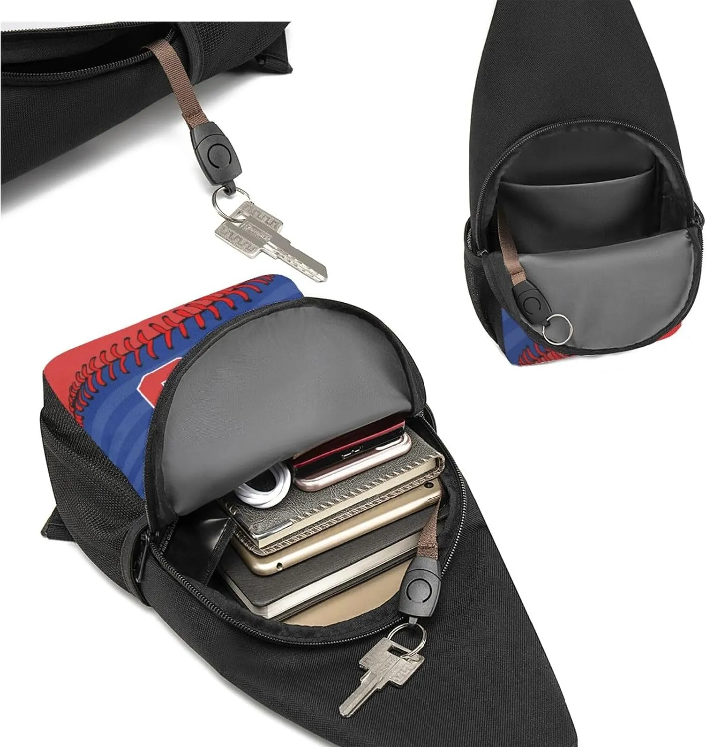 Custom Sling Bag,Personalized Baseball Crossbody Bags Chest Bag with Name & Number for Men Women,Custom Baseball Sport Crossbody Bags for Travel Baseball Fans Gifts