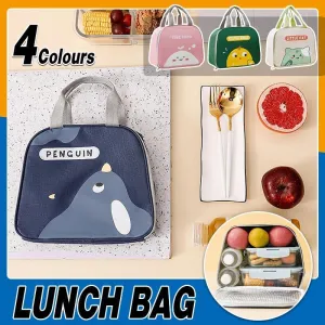Cute Cartoon Lunch Bag Reusable Insulated School Lunch Box Cooler Tote Boy Girl