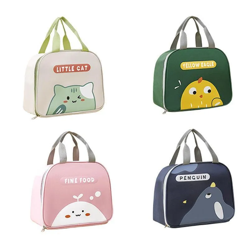 Cute Cartoon Lunch Bag Reusable Insulated School Lunch Box Cooler Tote Boy Girl