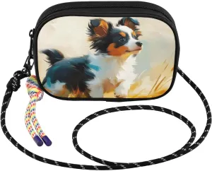 Cute Dog Grassland Small Crossbody Bags for Women Cell Phone Purses Shoulder Bag Handbag with Adjustable Strap