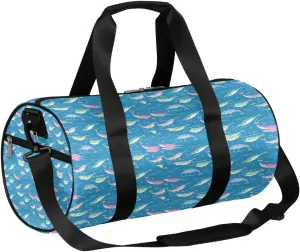 Cute Narwhale Gym Bag Small Gym Duffel Bags for Men Women Colorful Overnight Weekender Bag Lightweight Sport Duffle Bag Carry On Gymbag