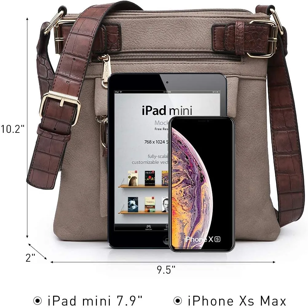 Dasein Women Lightweight Crossbody Bags Soft Vegan Leather Messenger Bag Shoulder Bag Travel Purse