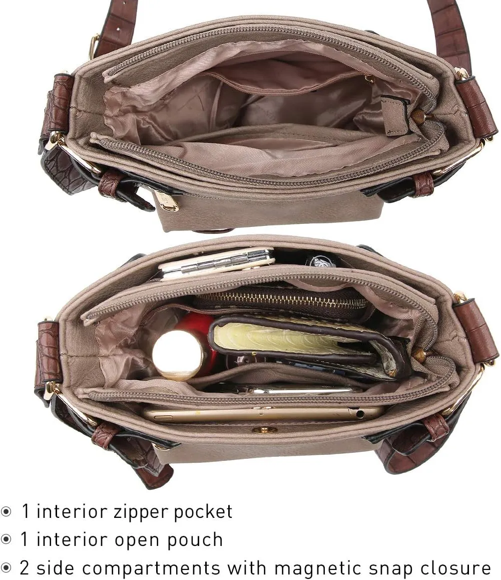 Dasein Women Lightweight Crossbody Bags Soft Vegan Leather Messenger Bag Shoulder Bag Travel Purse
