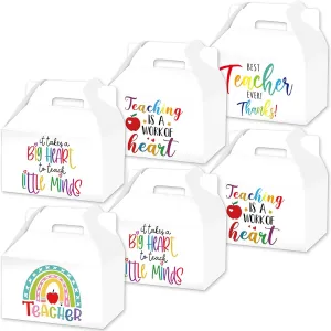 delaimastor 20 Pieces Teacher Appreciation Gift Teacher Treat Box Best Teacher Ever Goodie Bag Teacher Appreciation Candy Chocolate Gift Box for Office Party Decorations