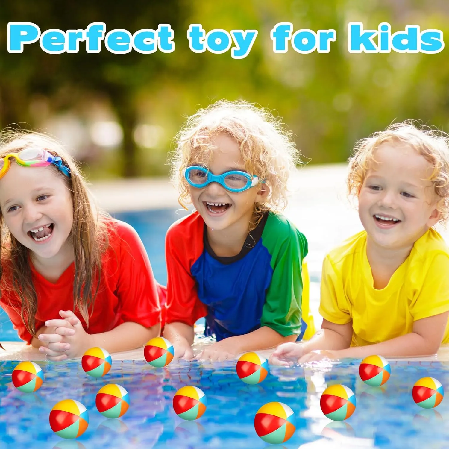 Denylo pro 24 Sets Mini Beach Stress Blue Balls Summer Bulk Gifts with Ball Summer Cards Mini Stapler Plastic Bags for Birthday Beach Hawaiian Party Favors Summer Water Games