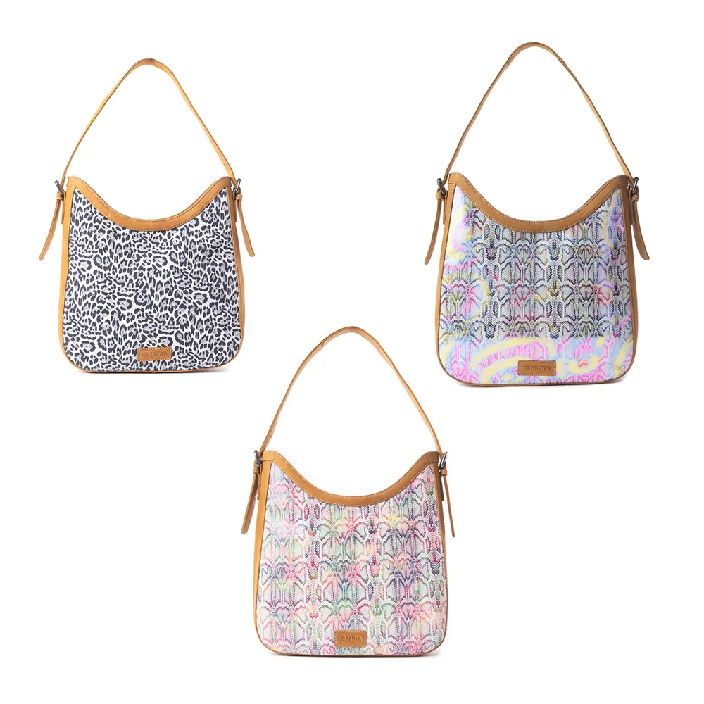Desert Snow Leopard Leather Bag In White