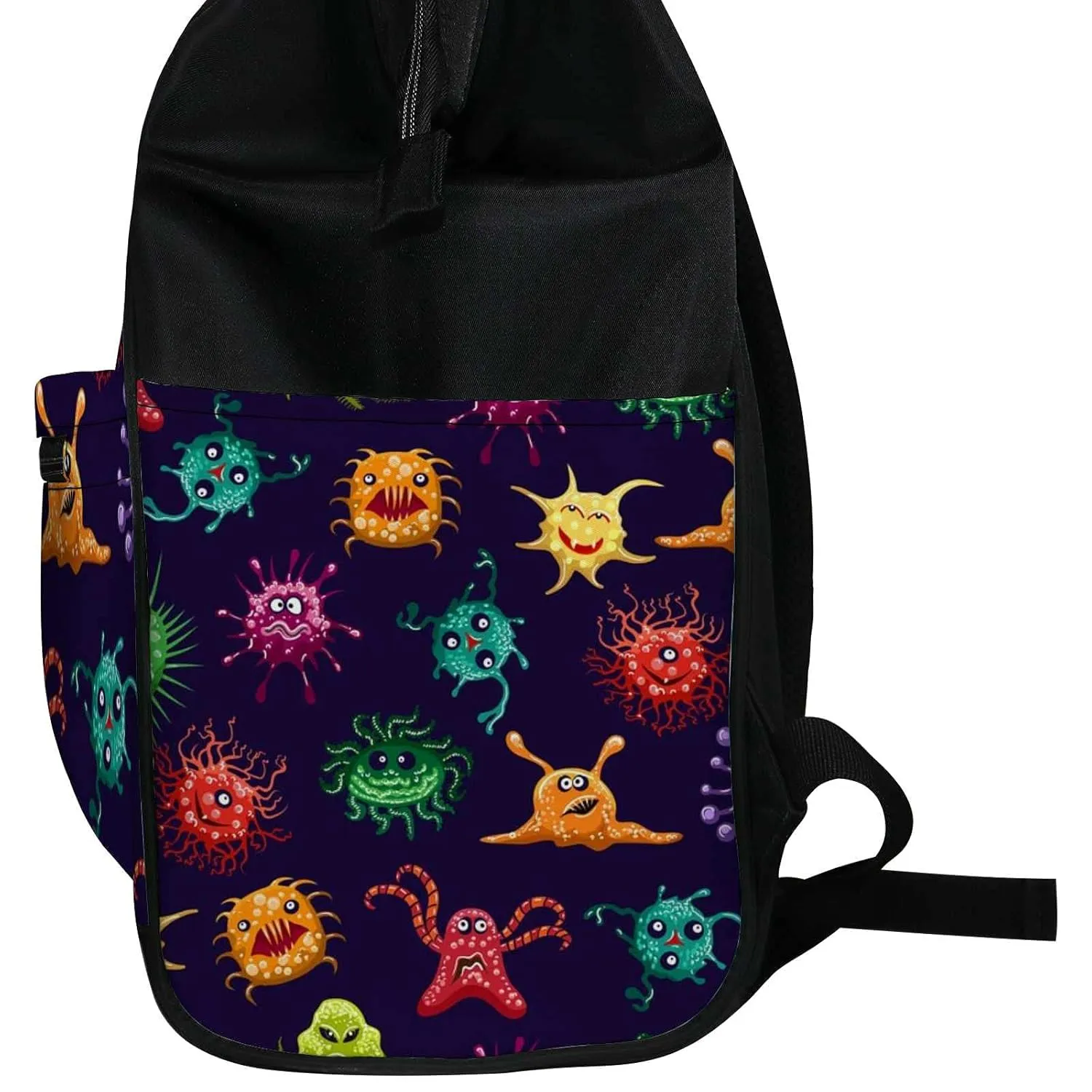 Diaper Bag Mummy Backpack Colorful Monsters or Microbes Multifunction Baby Nappy Bag Large Capacity Nursing Bags Waterproof Travel Backpack