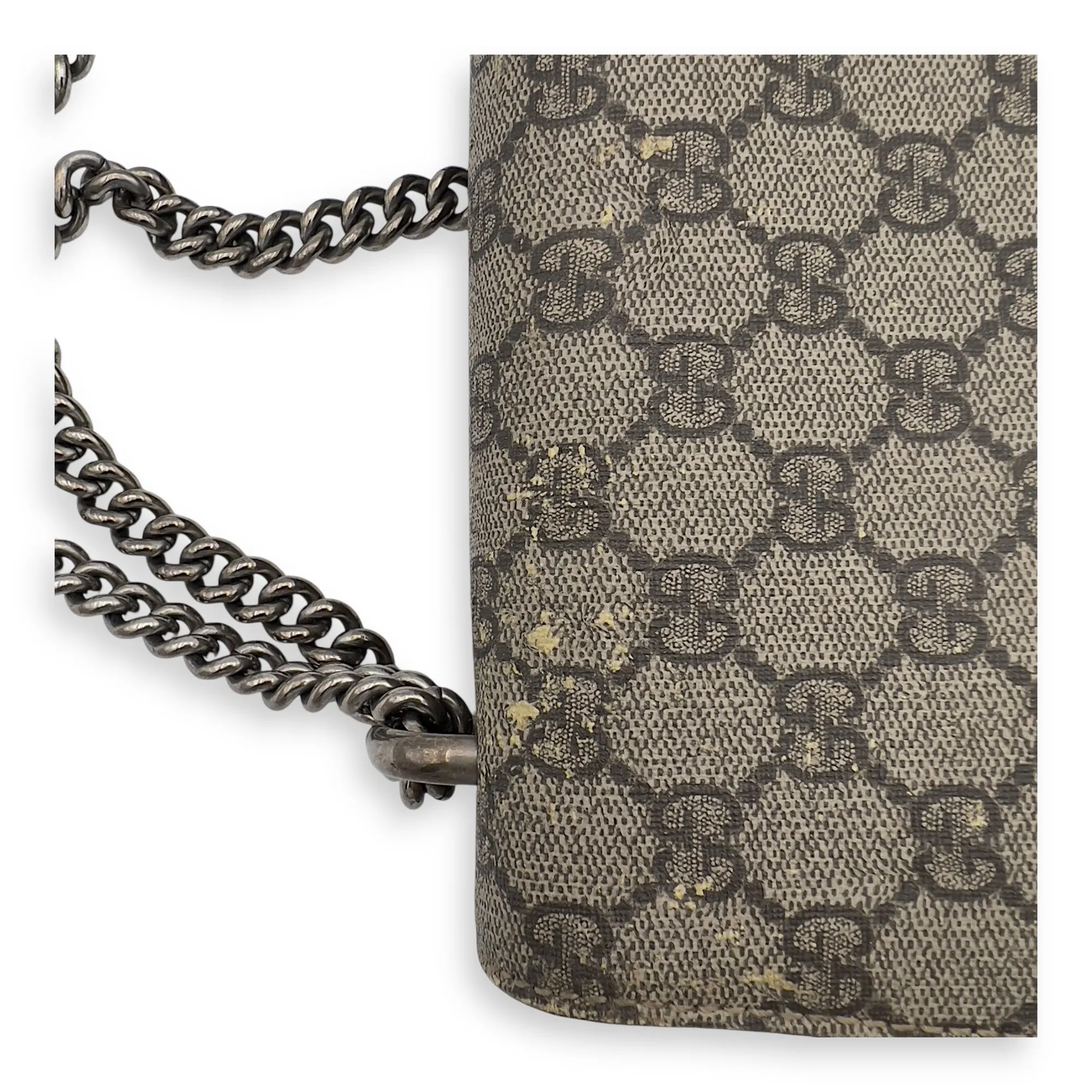 Dionysus Shoulder Bag Beige in Suede Leather, Silver hardware