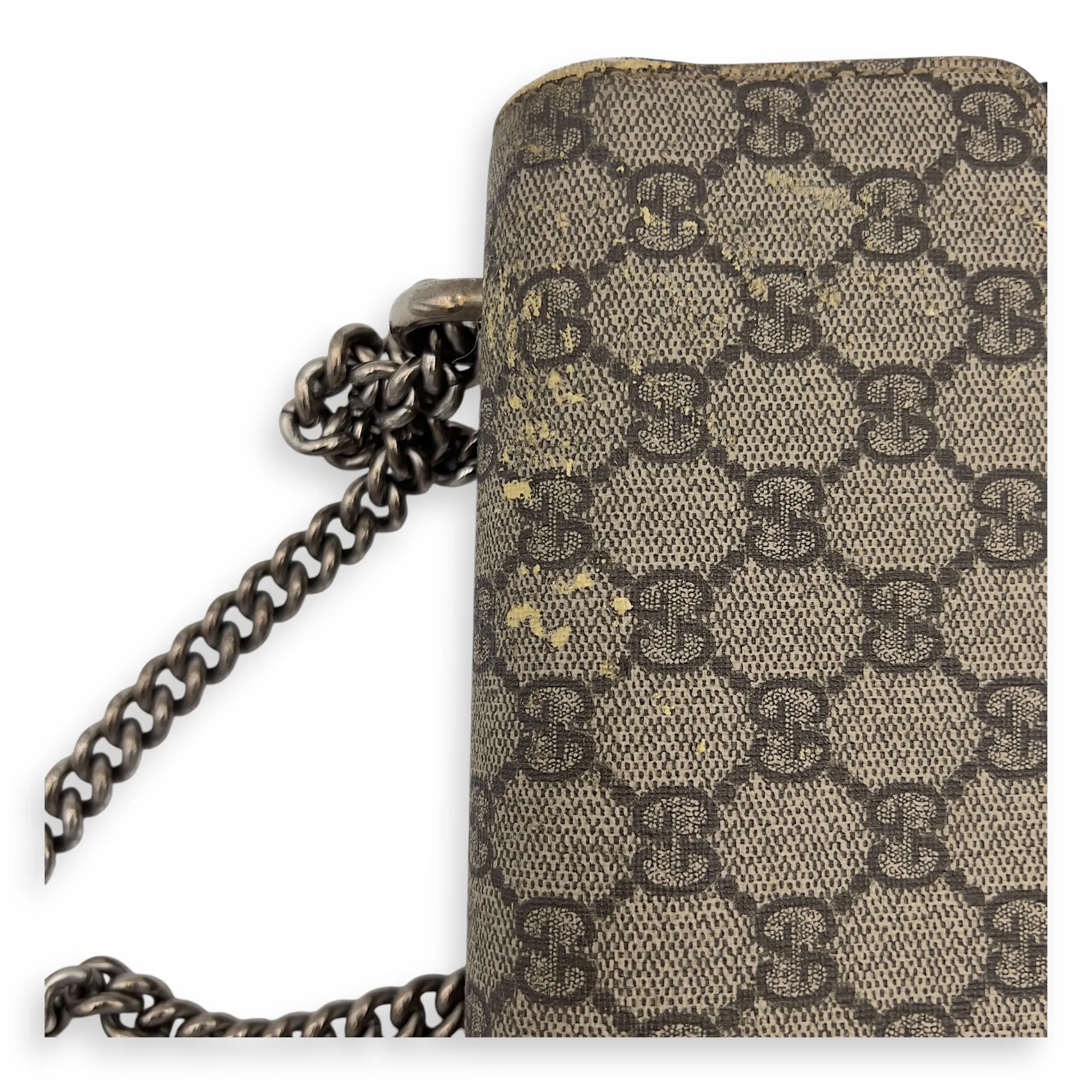 Dionysus Shoulder Bag Beige in Suede Leather, Silver hardware