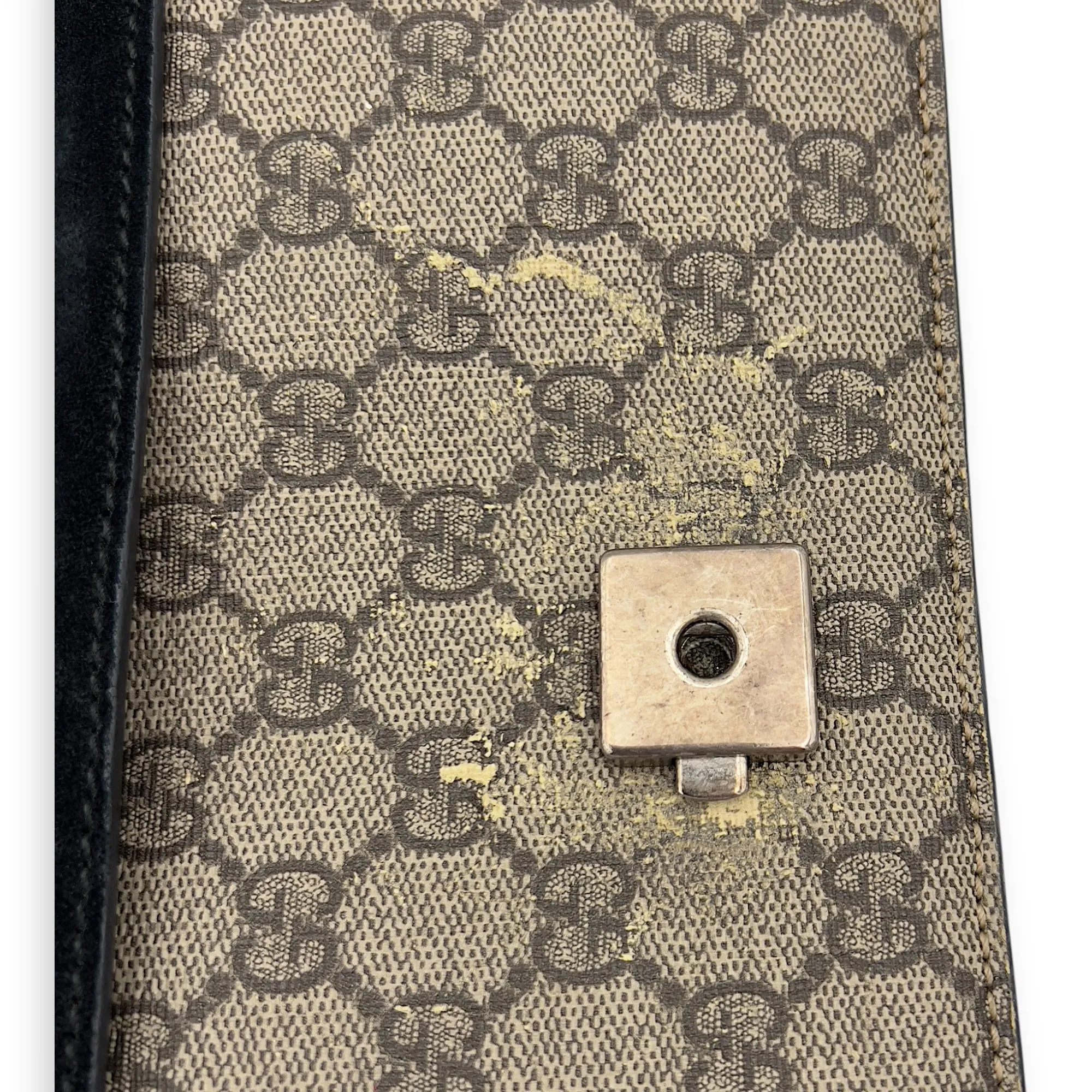 Dionysus Shoulder Bag Beige in Suede Leather, Silver hardware